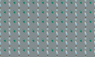 Farklı aksesuarlara sahip renkli arkaplan