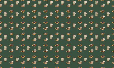 Farklı aksesuarlara sahip renkli arkaplan