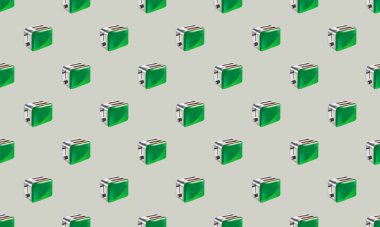 Farklı aksesuarlara sahip renkli arkaplan