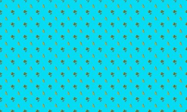 Farklı aksesuarlara sahip renkli arkaplan