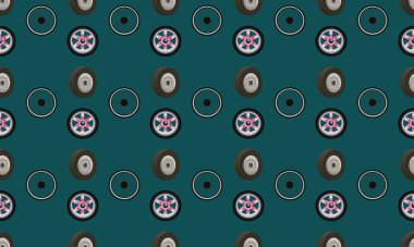 Farklı aksesuarlara sahip renkli arkaplan