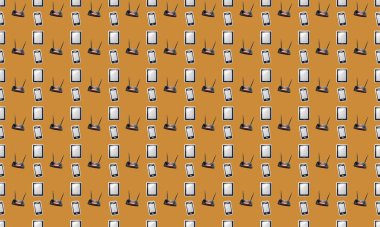 Farklı aksesuarlara sahip renkli arkaplan