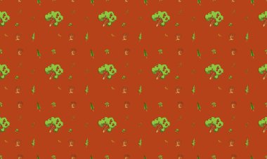 Farklı aksesuarlara sahip renkli arkaplan