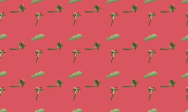 Farklı aksesuarlara sahip renkli arkaplan