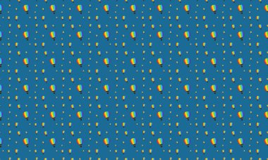 Farklı aksesuarlara sahip renkli arkaplan