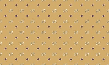 Farklı aksesuarlara sahip renkli arkaplan