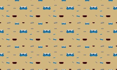 Farklı aksesuarlara sahip renkli arkaplan