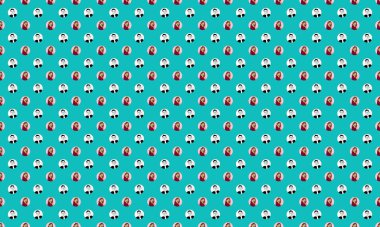 Farklı aksesuarlara sahip renkli arkaplan