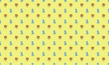 Farklı aksesuarlara sahip renkli arkaplan