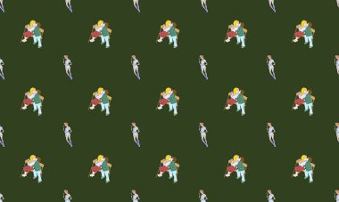 Farklı aksesuarlara sahip renkli arkaplan