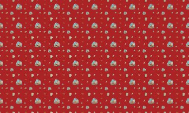 Farklı aksesuarlara sahip renkli arkaplan