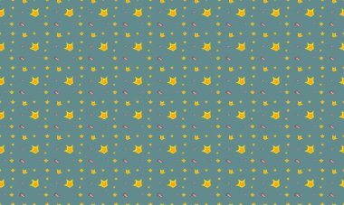 Farklı aksesuarlara sahip renkli arkaplan