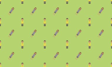 Farklı aksesuarlara sahip renkli arkaplan