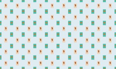 Farklı aksesuarlara sahip renkli arkaplan