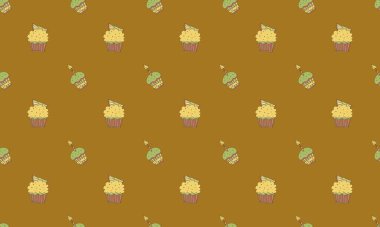 Farklı aksesuarlara sahip renkli arkaplan