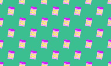 Farklı aksesuarlara sahip renkli arkaplan