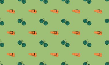 Farklı aksesuarlara sahip renkli arkaplan