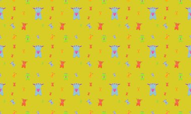 Farklı aksesuarlara sahip renkli arkaplan