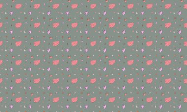 Farklı aksesuarlara sahip renkli arkaplan