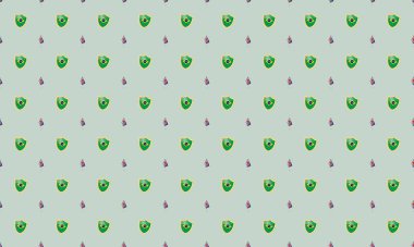 Farklı aksesuarlara sahip renkli arkaplan