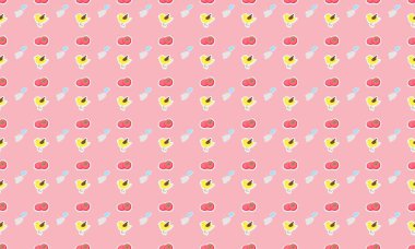 Farklı aksesuarlara sahip renkli arkaplan