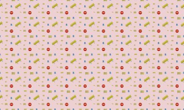 Farklı aksesuarlara sahip renkli arkaplan