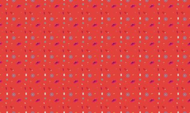 Farklı aksesuarlara sahip renkli arkaplan