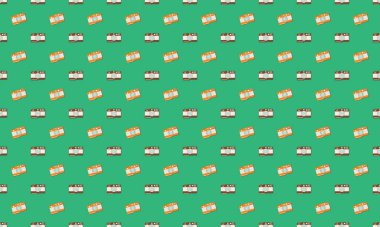 Farklı aksesuarlara sahip renkli arkaplan