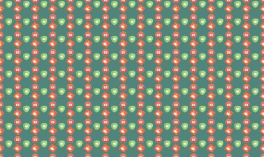 Farklı aksesuarlara sahip renkli arkaplan