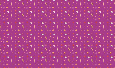 Farklı aksesuarlara sahip renkli arkaplan