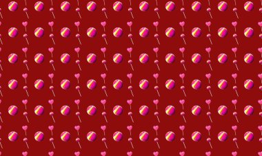 Farklı aksesuarlara sahip renkli arkaplan