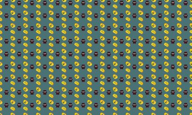 Farklı aksesuarlara sahip renkli arkaplan