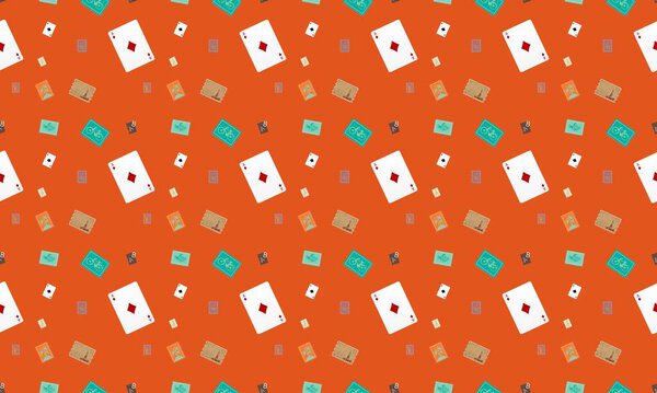 Colored background with different accessories