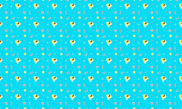 Farklı aksesuarlara sahip renkli arkaplan