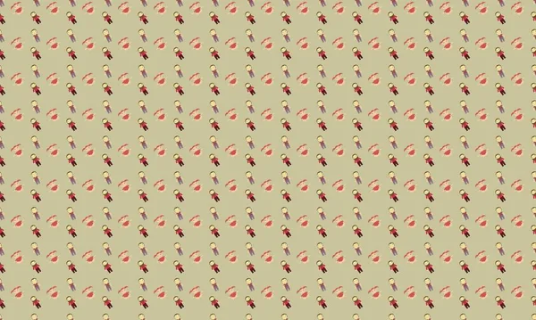 Farklı aksesuarlara sahip renkli arkaplan