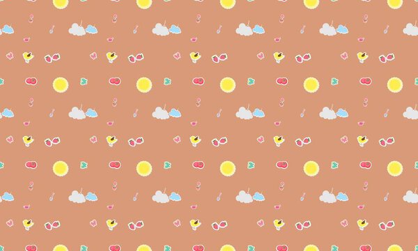 Colored background with different accessories