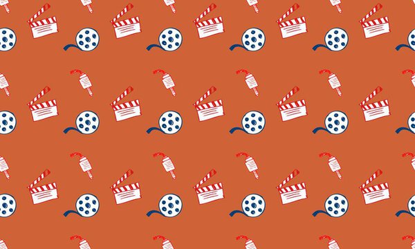 Colored background with different accessories