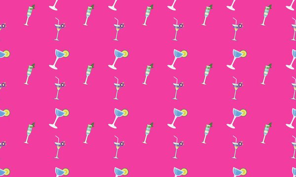 Colored background with different accessories