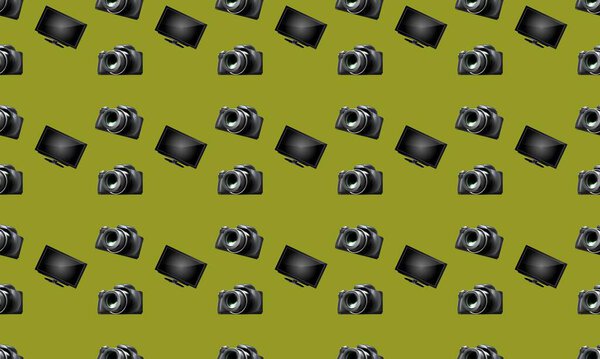 Цветной фон с различными аксессуарами