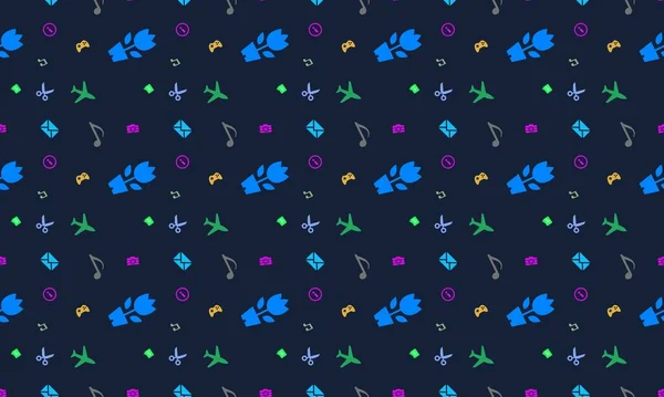 Farklı aksesuarlara sahip renkli arkaplan