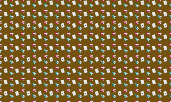 Farklı aksesuarlara sahip renkli arkaplan