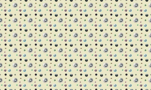 Farklı aksesuarlara sahip renkli arkaplan