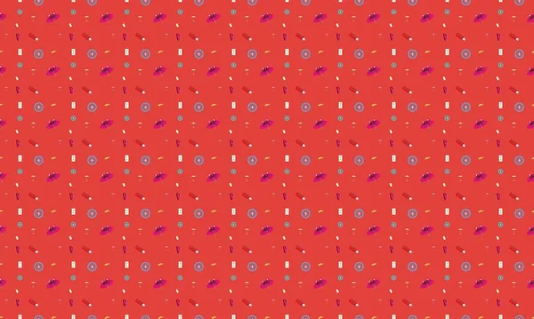 Farklı aksesuarlara sahip renkli arkaplan