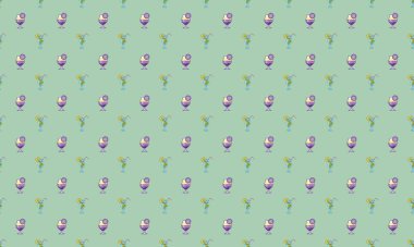 Farklı aksesuarlara sahip renkli arkaplan