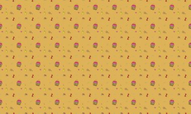 Farklı aksesuarlara sahip renkli arkaplan