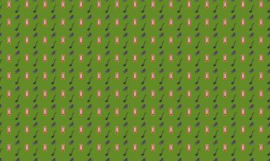 Farklı aksesuarlara sahip renkli arkaplan