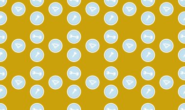 Farklı aksesuarlara sahip renkli arkaplan