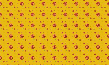 Farklı aksesuarlara sahip renkli arkaplan