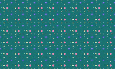 Farklı aksesuarlara sahip renkli arkaplan