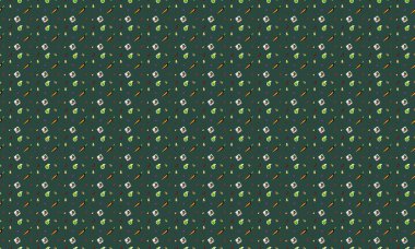 Farklı aksesuarlara sahip renkli arkaplan